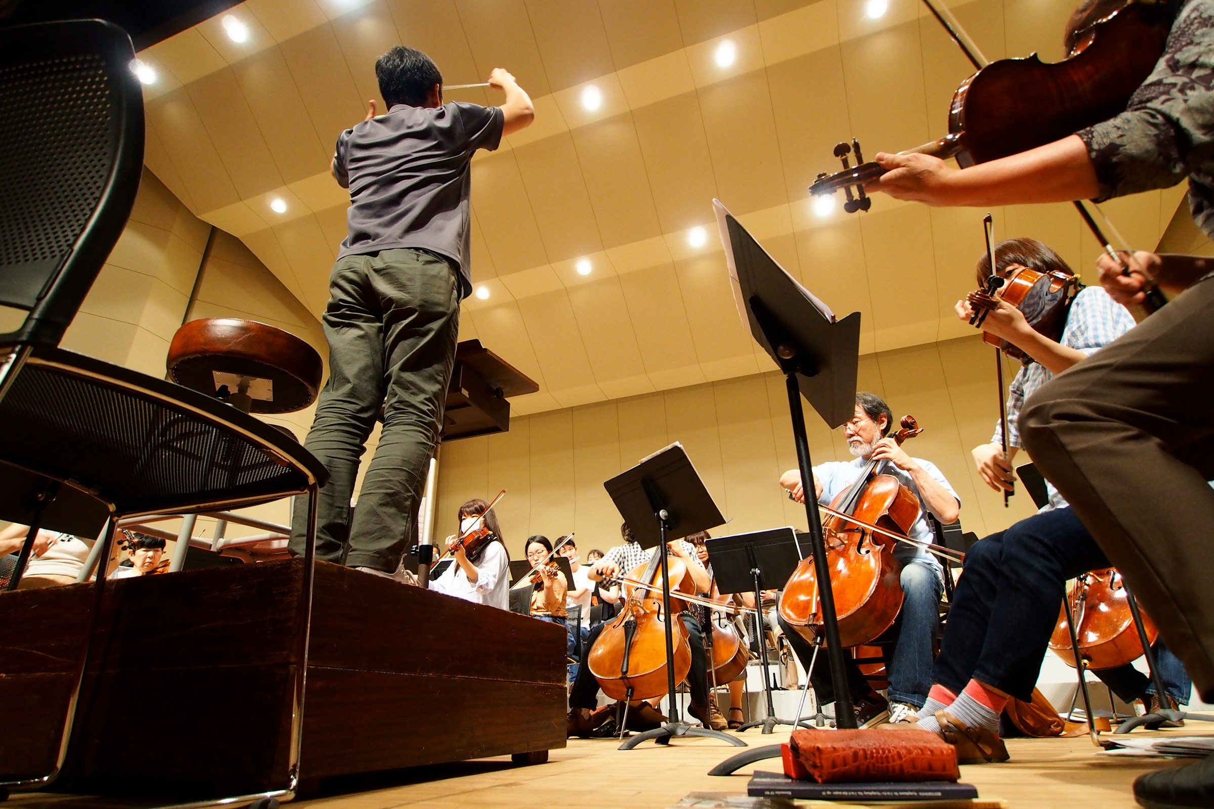 An orchestra performing